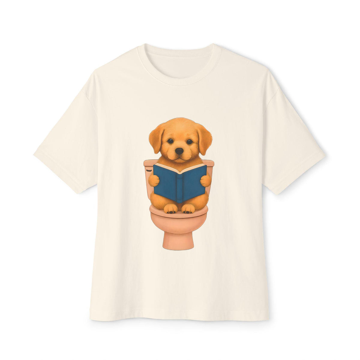 Funny Dog Reading Tee, Unisex Oversized Boxy Tee, Cute Pet Shirt, Gift for Dog Lovers, Casual Graphic Tee, Pet-Themed Apparel