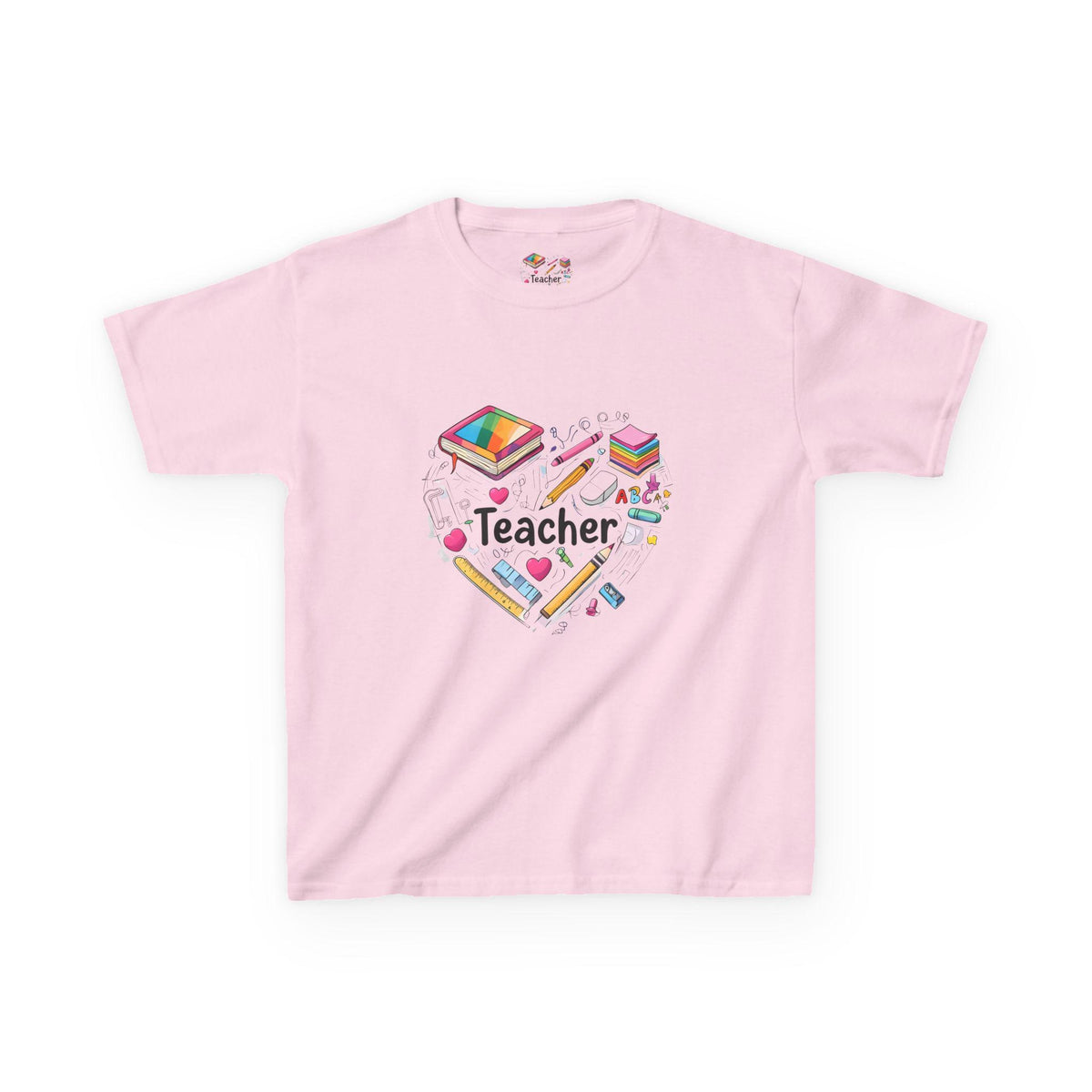 Teacher's Heart Kids Tee, Gift for Teachers, Back to School Shirt, Educational Apparel, Kids Cotton T-Shirt