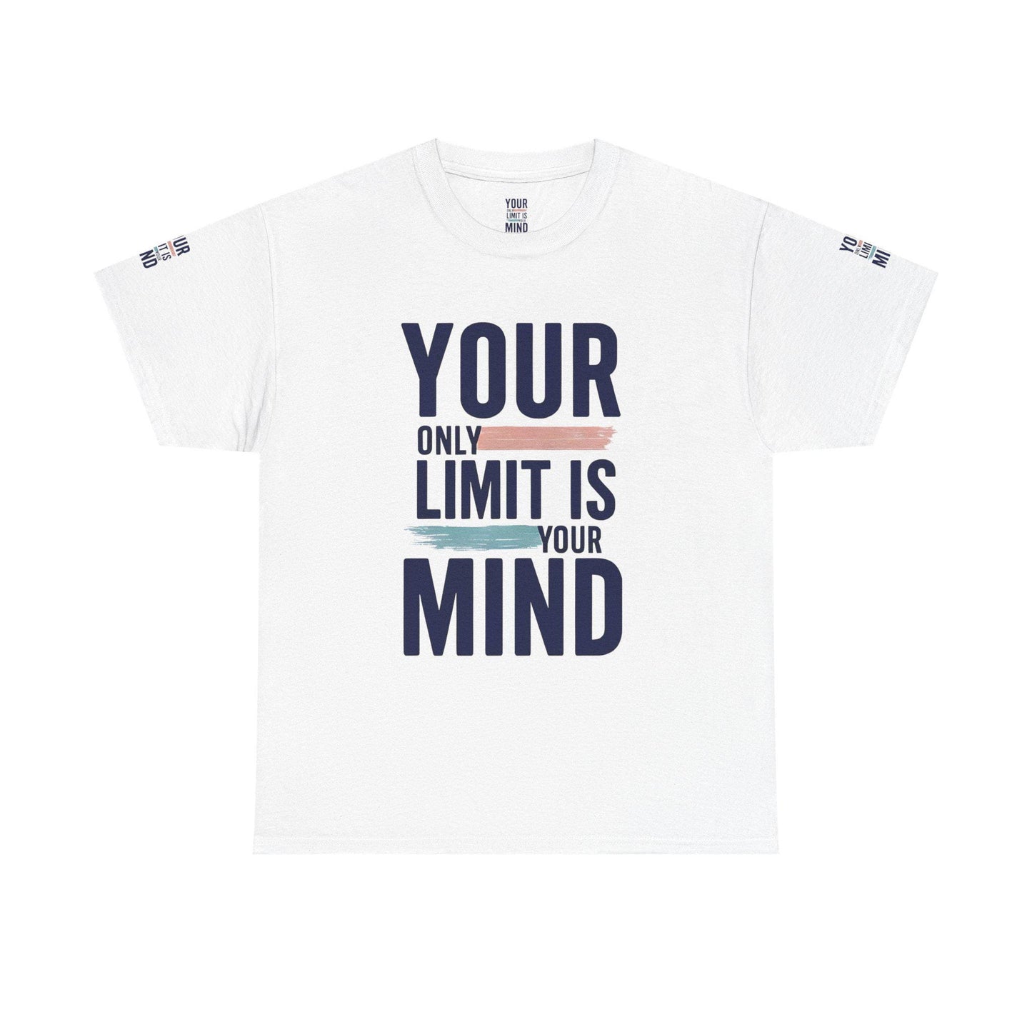 Inspirational Unisex Heavy Cotton Tee - Your Only Limit Is Your Mind, Motivational Shirt, Gift for Dreamers, Athletes, Support Mental Health
