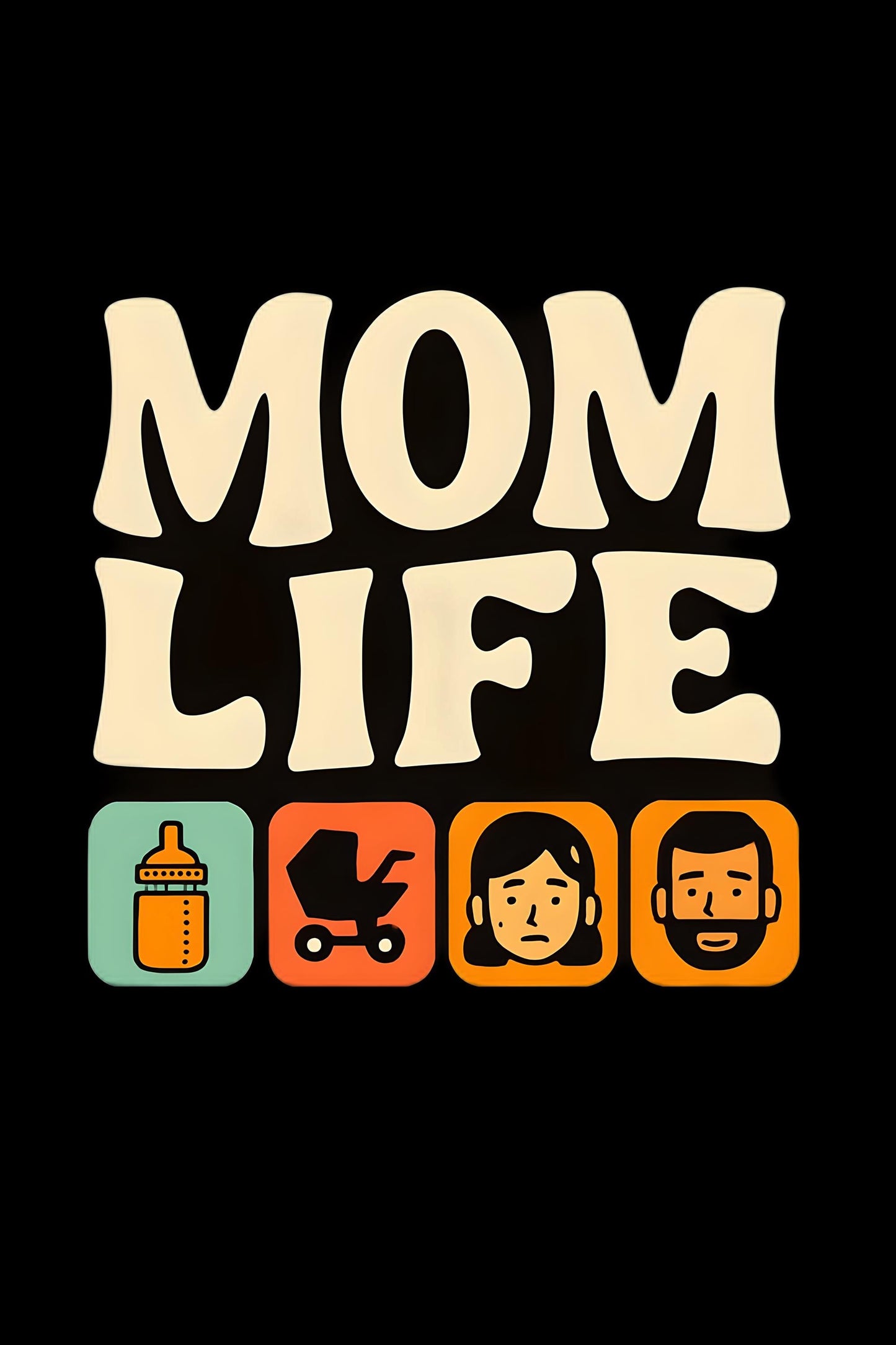 Mom Life Retro Icon Graphic Tee & Sticker