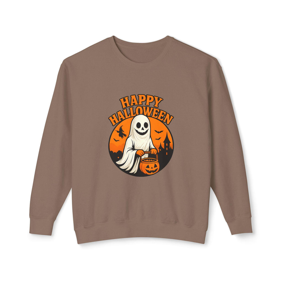 Happy Halloween Unisex Lightweight Crewneck Sweatshirt, Fall Fashion, Halloween Gift, Cozy Sweater, Casual Wear, Holiday Apparel