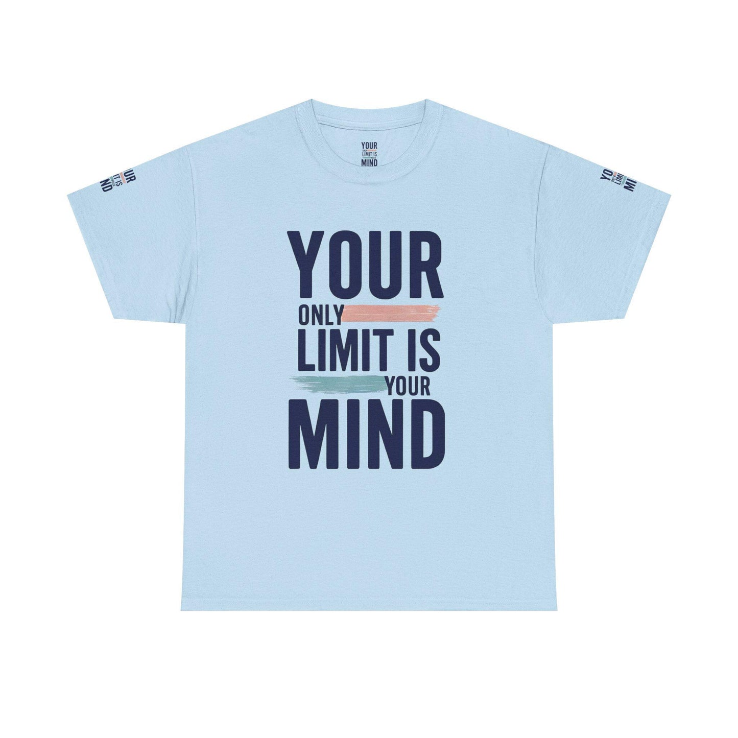 Inspirational Unisex Heavy Cotton Tee - Your Only Limit Is Your Mind, Motivational Shirt, Gift for Dreamers, Athletes, Support Mental Health