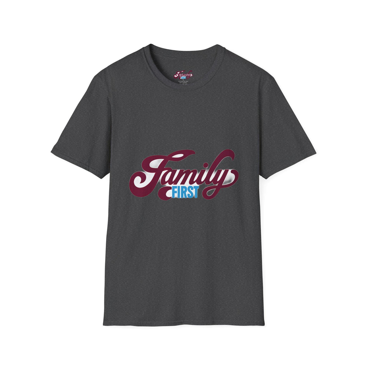 Family First Unisex Softstyle T-Shirt, Family Reunion Shirt, Gift for Parents, Comfortable Casual Wear, Ideal for Holidays, Family Events