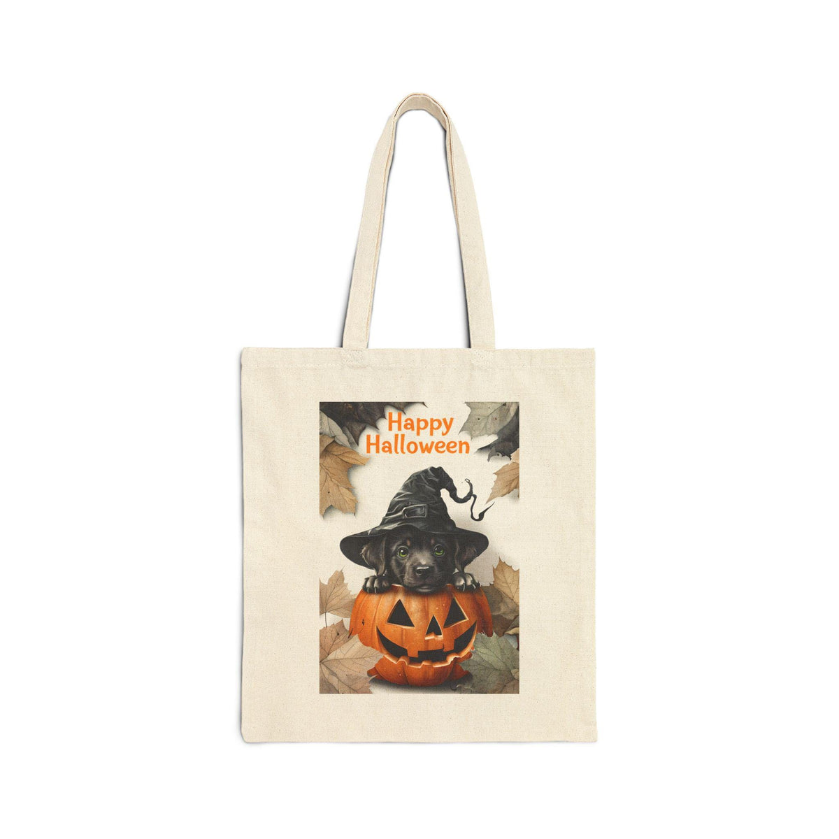 Halloween Dog Tote Bag, Cute Puppy Canvas Bag, Trick or Treat Bag, Fall Tote, Pet Lover Gift, Eco-Friendly Shopping Bag