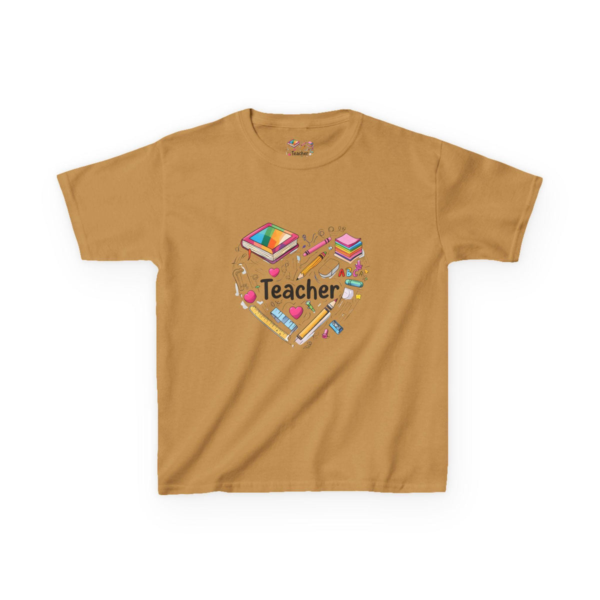 Teacher's Heart Kids Tee, Gift for Teachers, Back to School Shirt, Educational Apparel, Kids Cotton T-Shirt