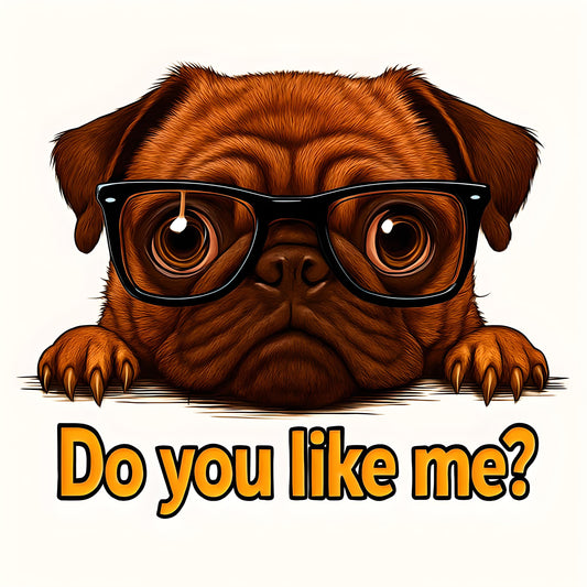 Adorable Pug with Glasses