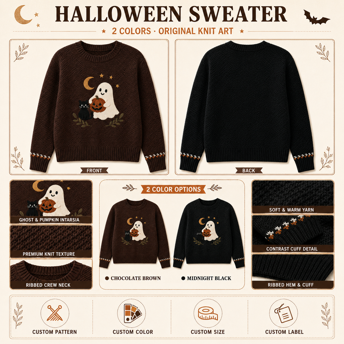 Halloween trui kleurweergave