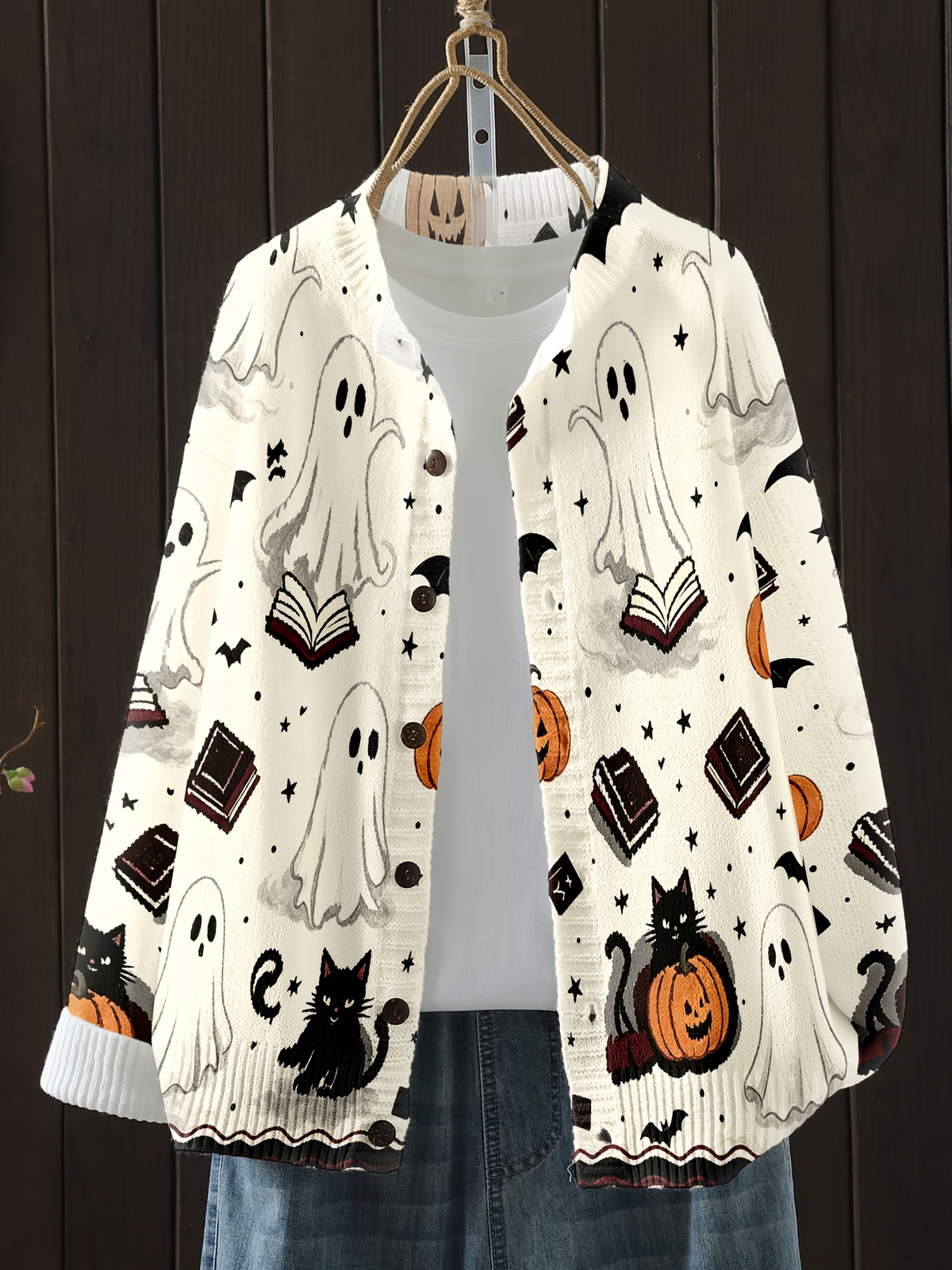 Zirnado Spooky Library Halloween vest voorzijde