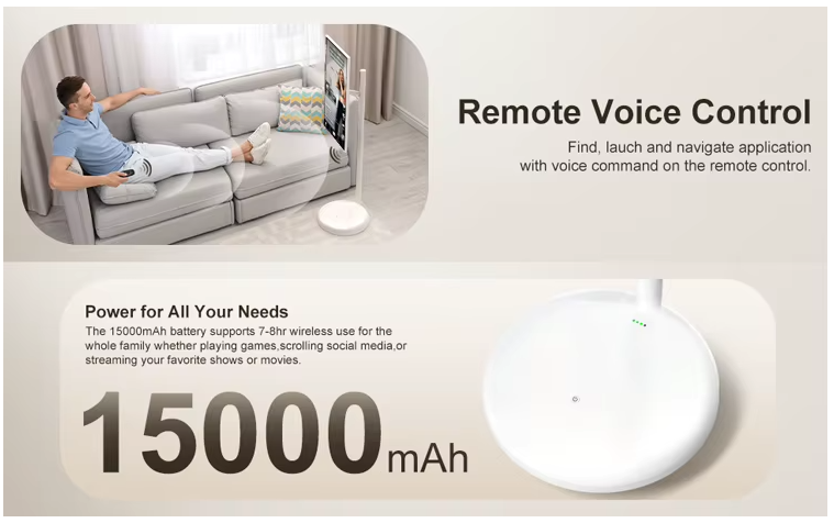 MoveView smart display met afstandsbediening en 15000 mAh batterij volgens leverancier