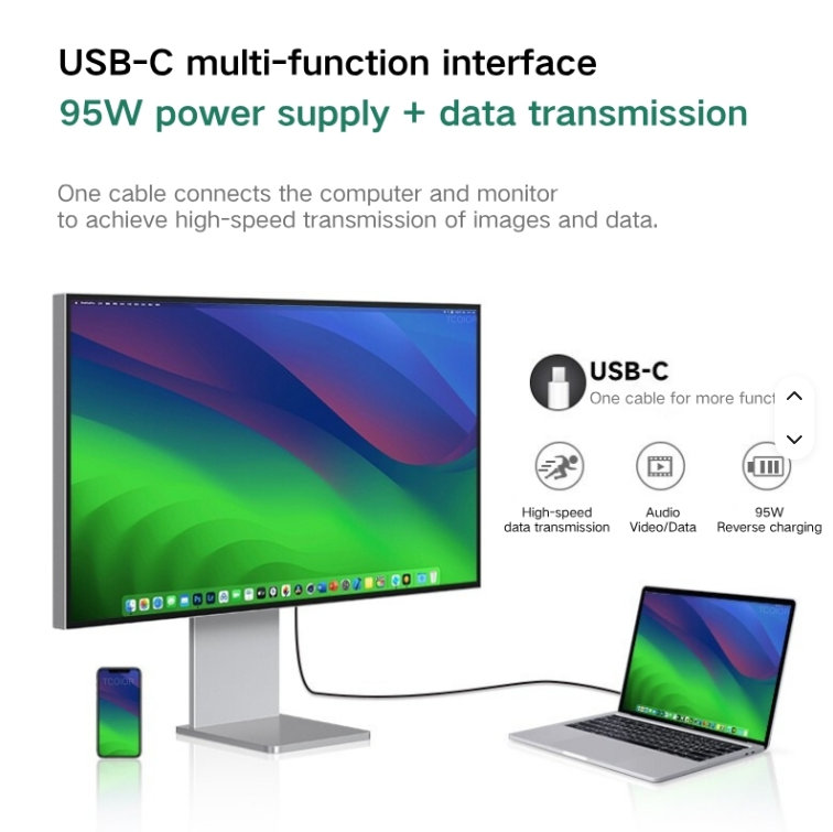 StudioView 32 6K USB-C aansluiting met 95W voeding en datatransmissie